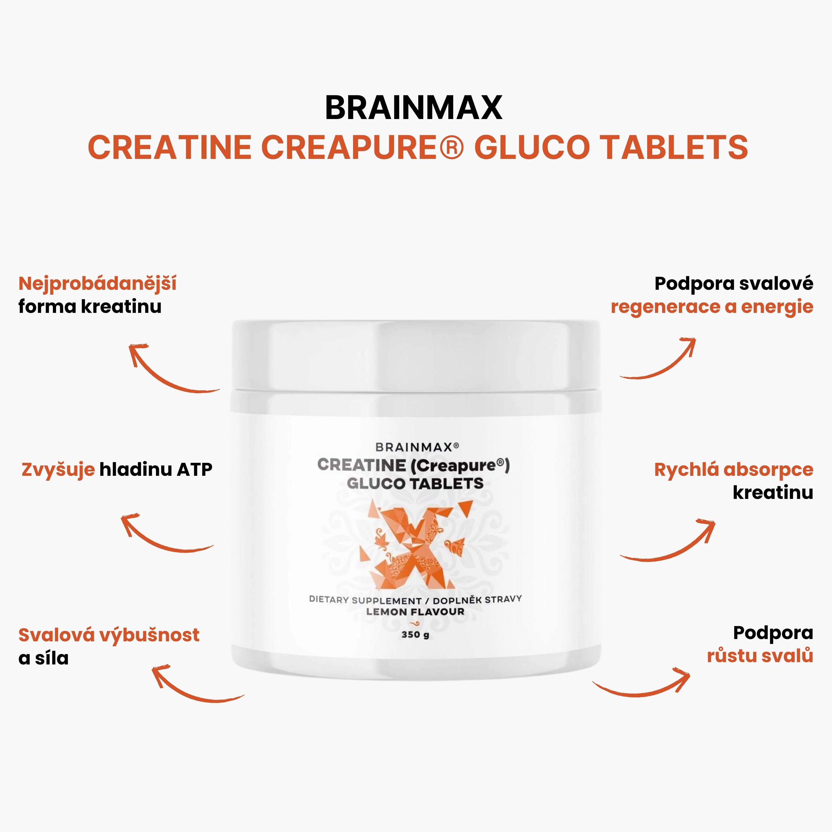 BrainMax Creatine Creapure® Gluco tablets